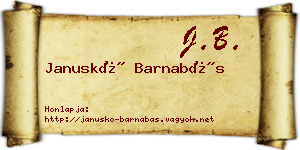 Januskó Barnabás névjegykártya